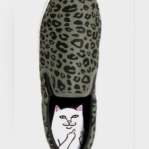 New RipNDip Green Leopard Slip Ons Lord Nermal Cat Size 7 Gift
